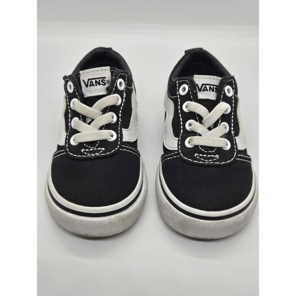 VANS Ward Slip On Old Skool Kids Skate Shoes Black And White Size 5.0